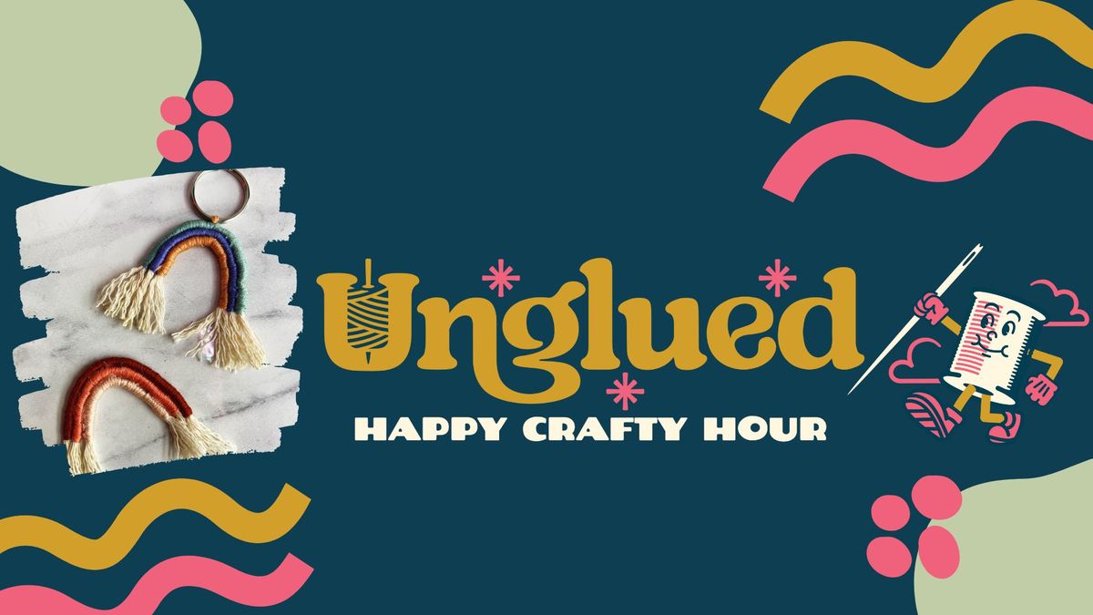 Unglued Happy Crafty Hour:  Rainbow Wrapped Keychain