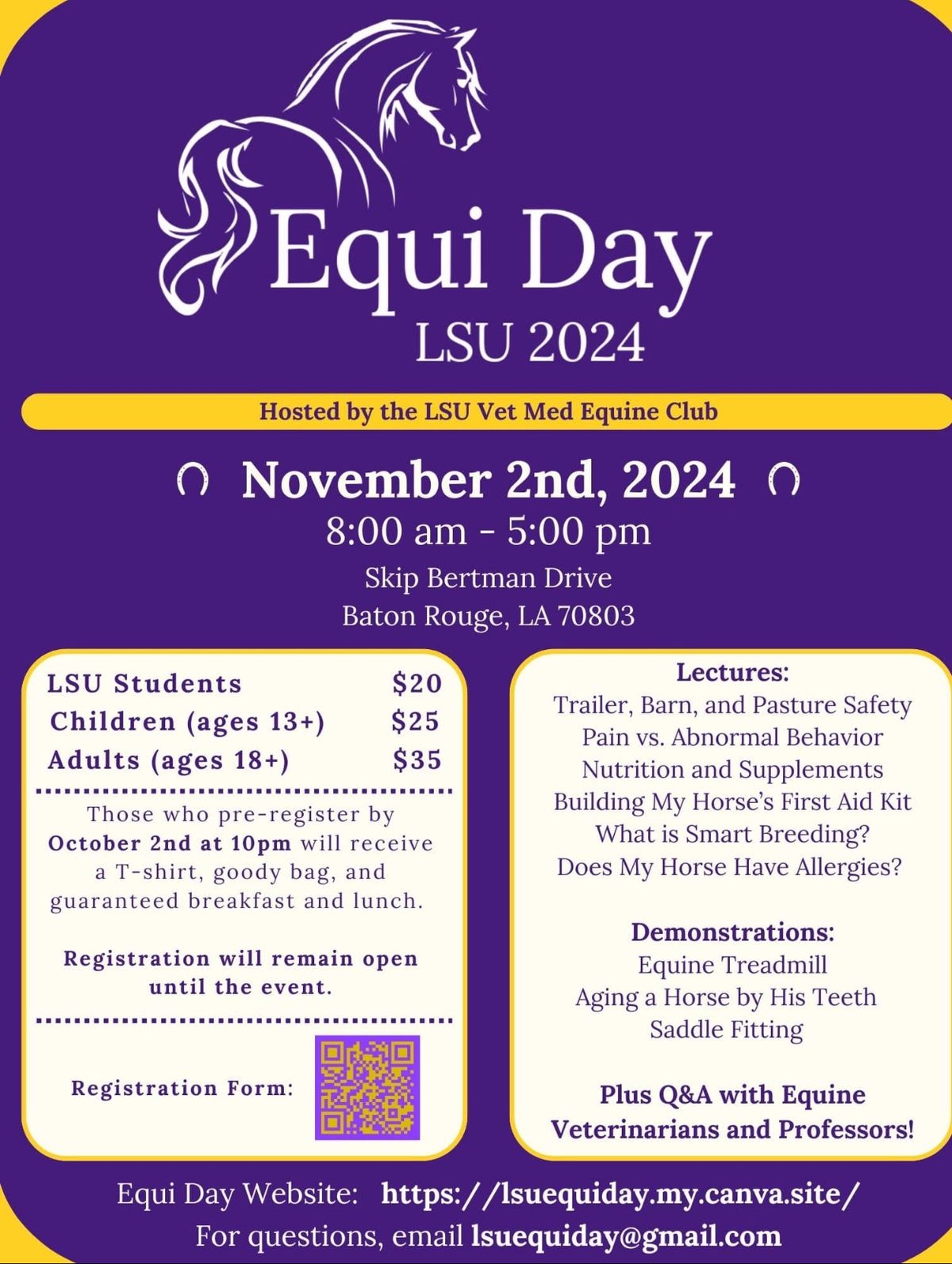 8:00 AM Lecture at Equi-Day