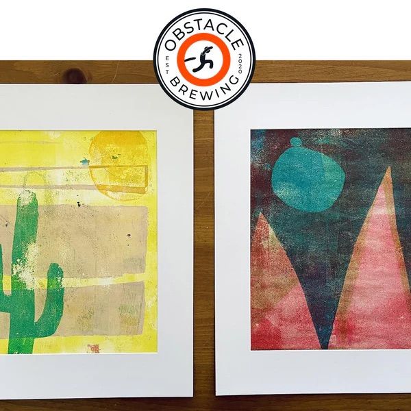 Colorful Printmaking Art Class at Obstacle Brewing