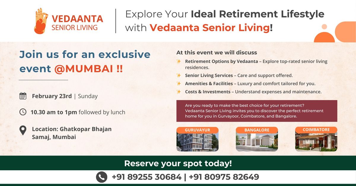 Explore Your Ideal Retirement Lifestyle with Vedaanta Senior Living