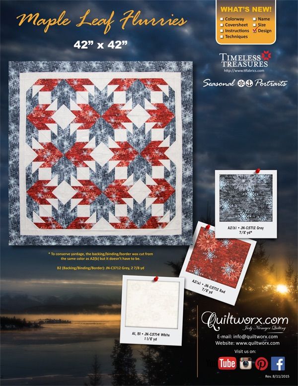 SAVE THE DATE\u2026 Maple Flurries by Judy Niemeyer\/Quiltworx