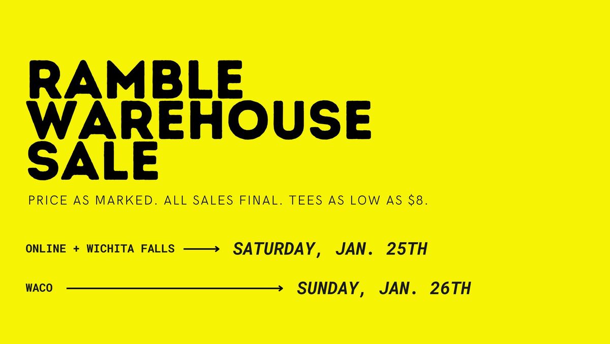 WAREHOUSE SALE 2025!