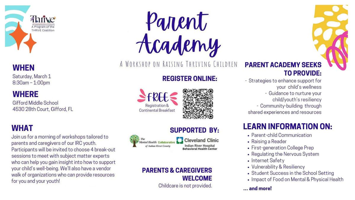 Parent Academy: A workshop on Raising Thriving Children