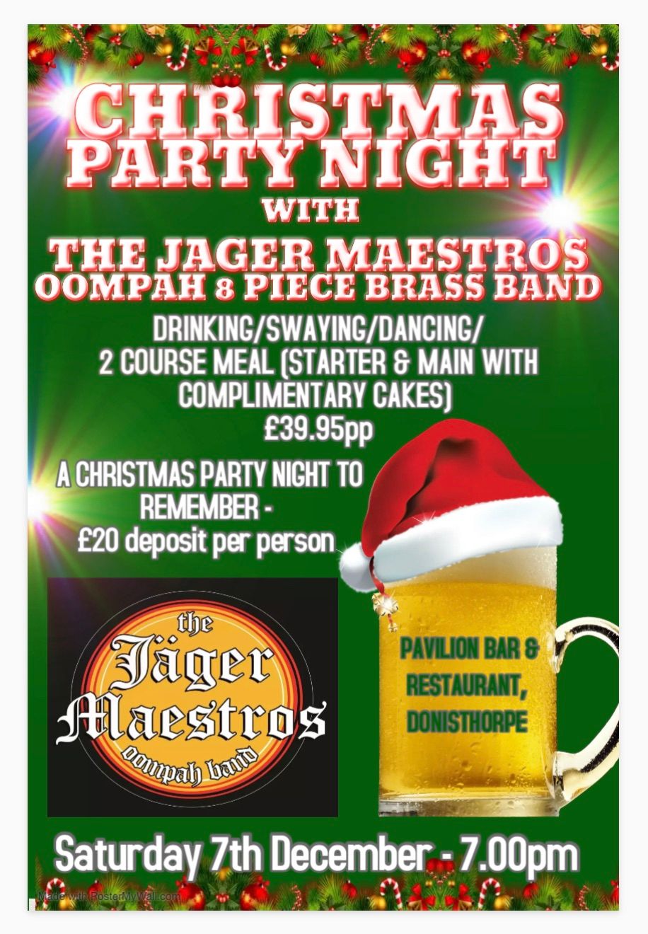 Oompah Bavarian Christmas Party Night with 8 Piece Band 