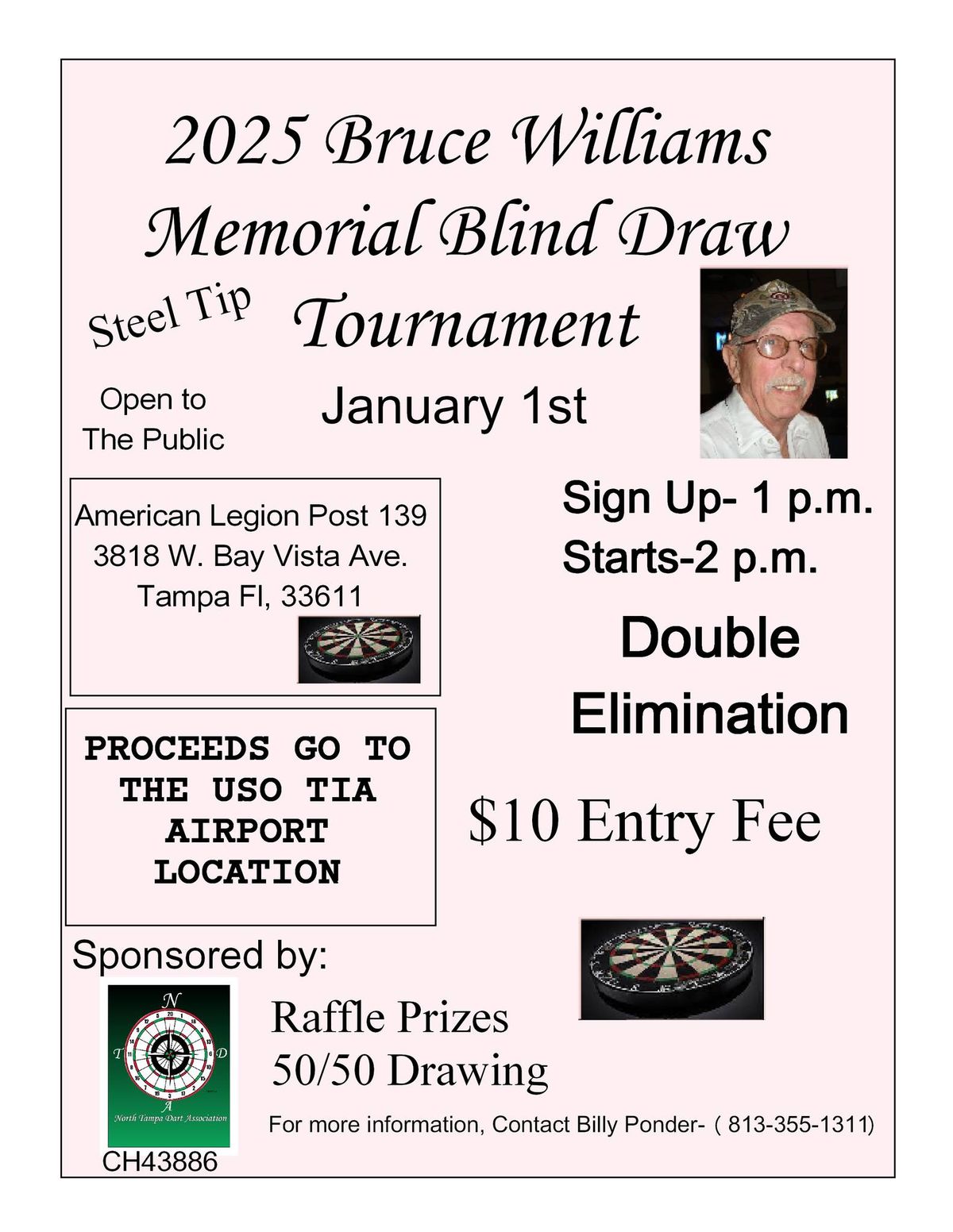 2025 Bruce Williams Memorial Blind Draw Dart Tournament