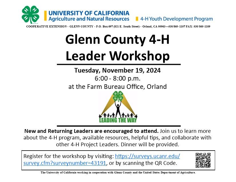 Glenn County 4-H Leader Workshop