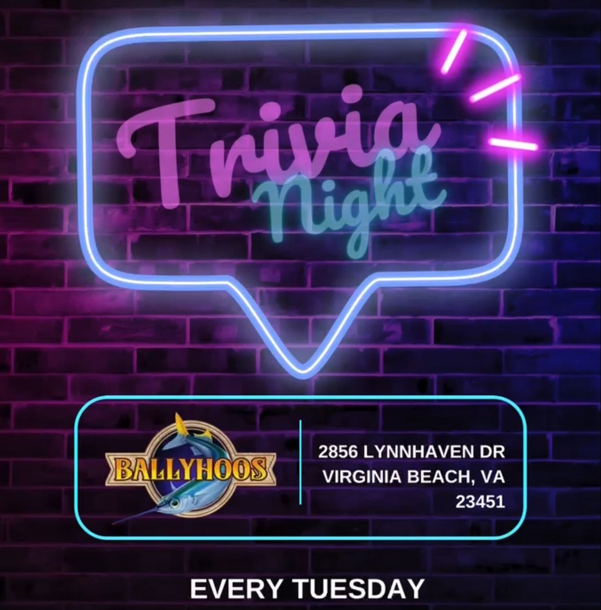 TRIVIA NIGHT AT BALLYHOOS