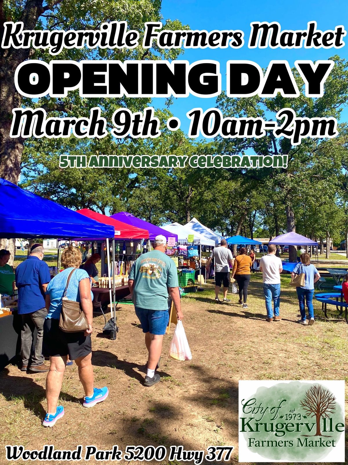 Krugerville Farmers Market - OPENING DAY! \ud83c\udf89 5th Anniversary Celebration 