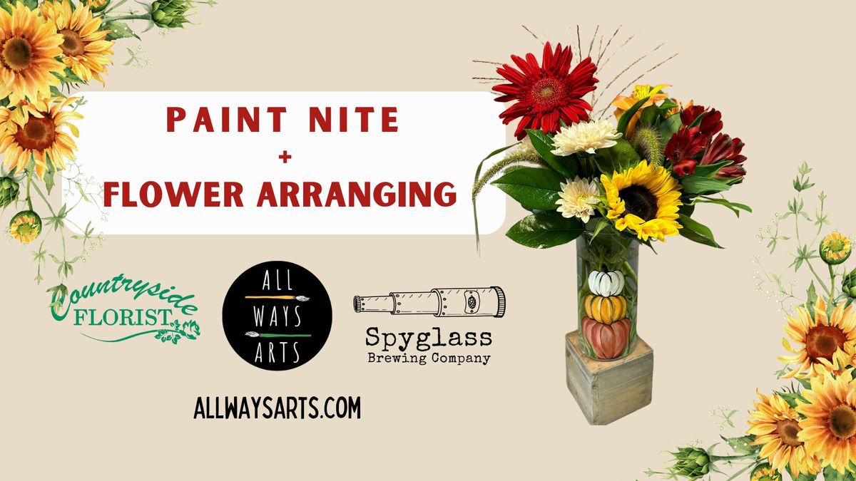 11\/21\/24- Paint Nite + Flower Arranging in Nashua at Spyglass Brewing