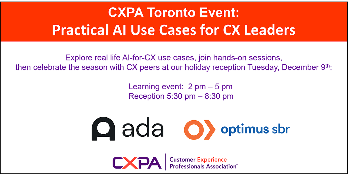 CXPA Toronto:  Practical AI Use Cases for CX Leaders