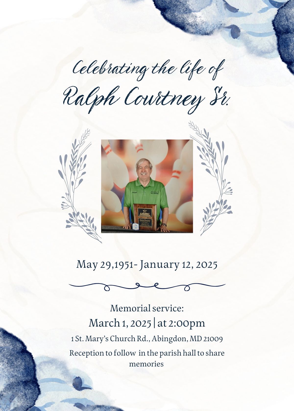 Ralph Courtney Sr, Celebration of Life