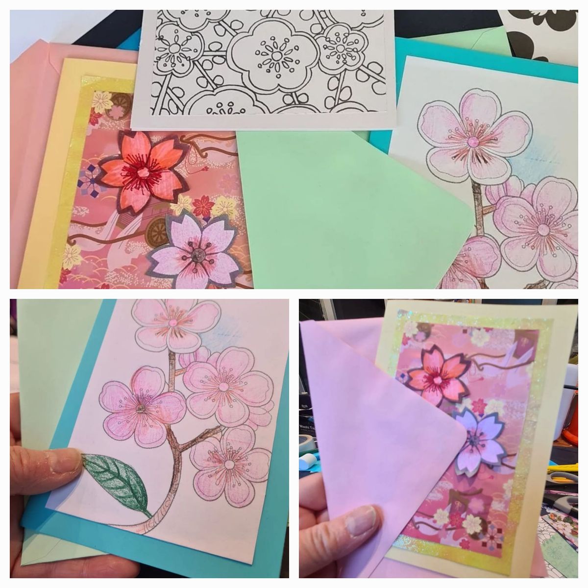 Cherry Blossom Greeting Cards and Bookmarks 