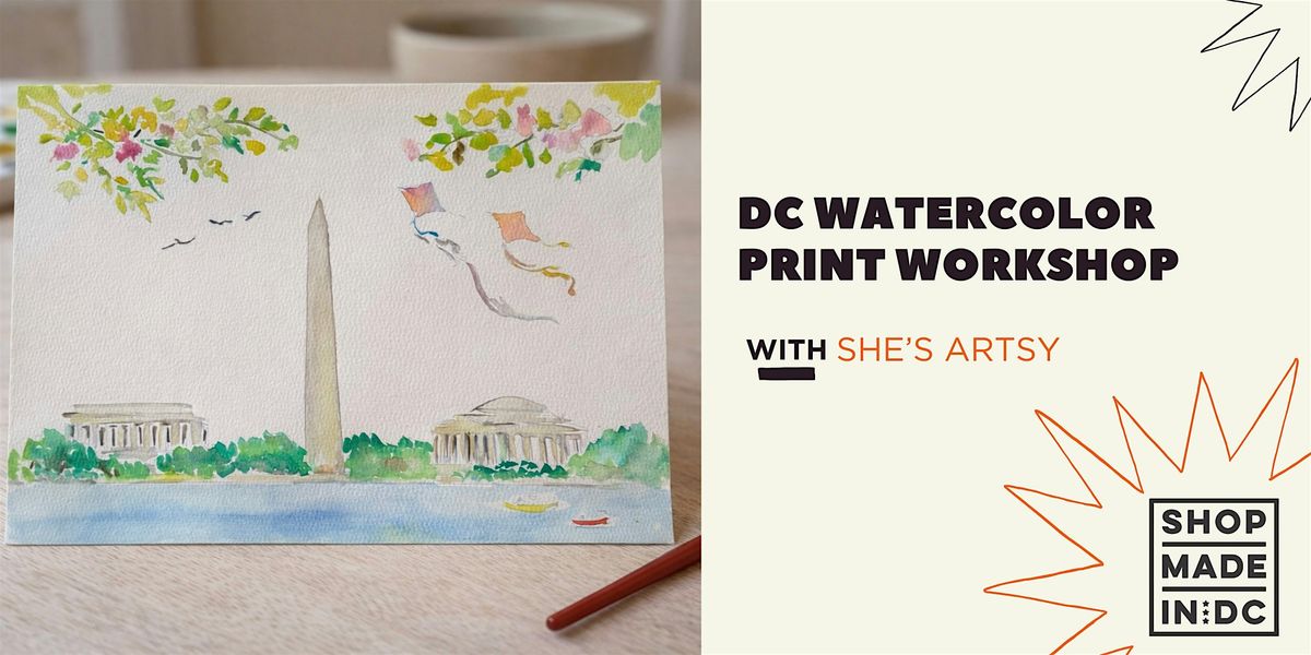 DC Watercolor Print Workshop with She's Artsy