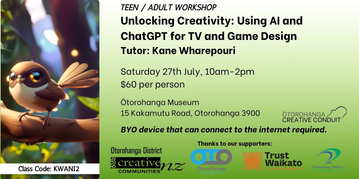 Teen \/ Adult Workshop:  Unlocking Creativity: Using AI and ChatGPT for TV and Game Design