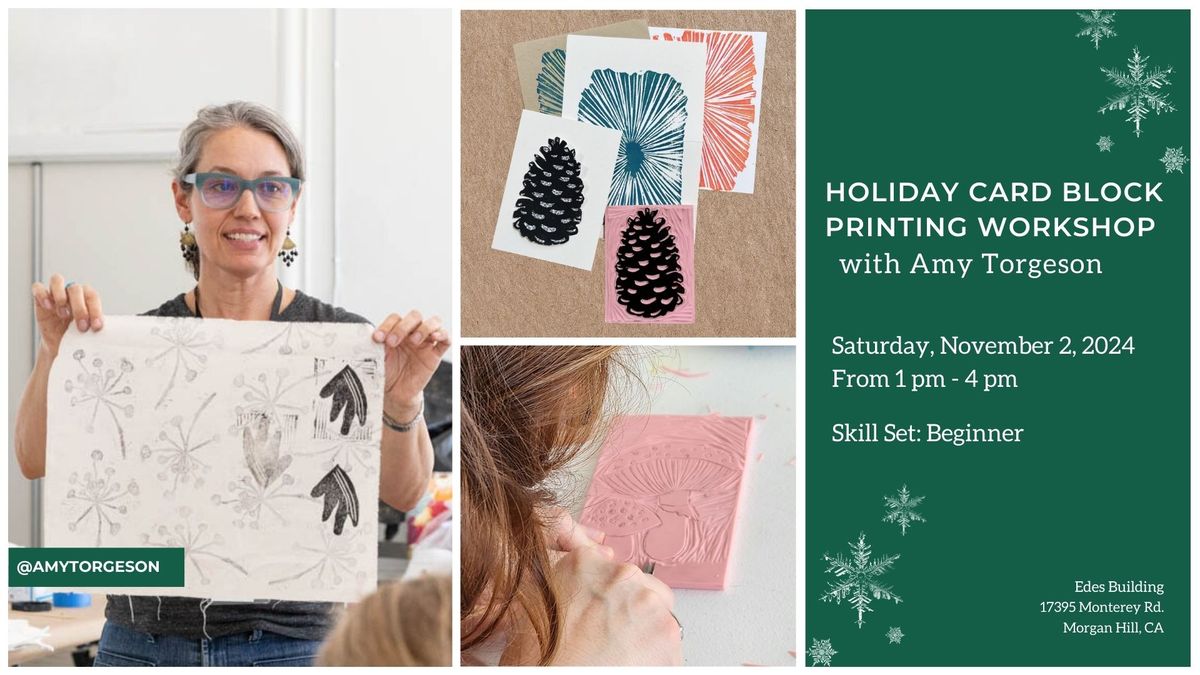 Holiday Card Block Printing Workshop 2024