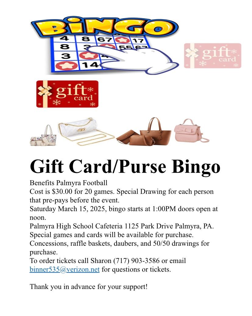 Gift card\/ purse bingo