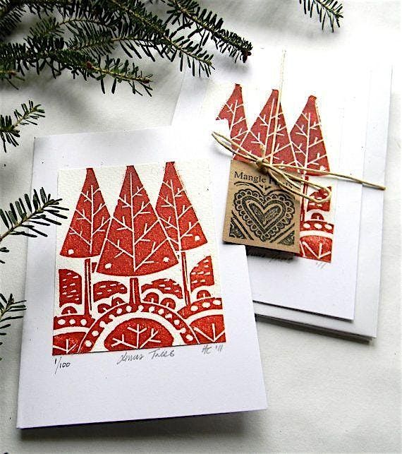 Make Your Own Linoprint Christmas Cards