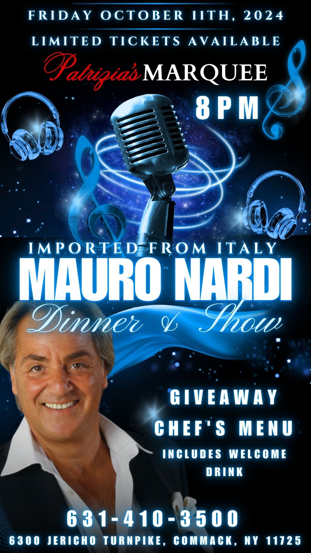 \ud83c\udfb6 Exclusive Live Music Night with Mauro Nardi at Patrizia Marquee! \ud83c\udfb6