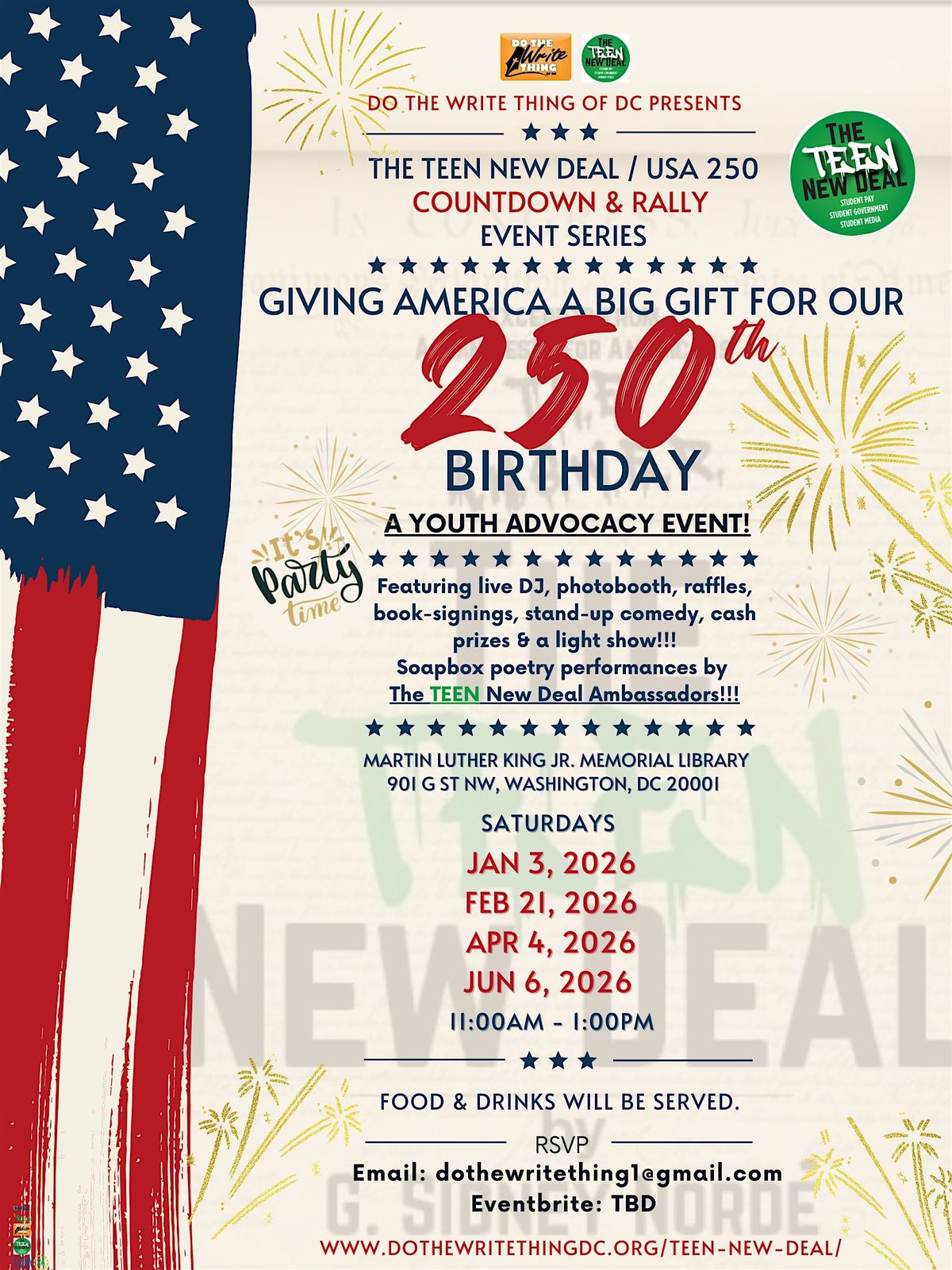 "The TEEN New Deal \/ USA250 COUNTDOWN & RALLY" Event-Series