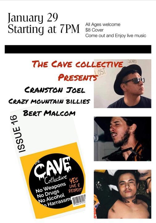 Acoustic Showcase: Cranston Joel, Crazy Mountain Billies and Bert Malcom live at The Cave Collective