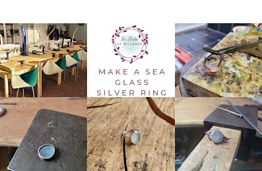 Make a sea glass silver ring - jewellery making workshop.