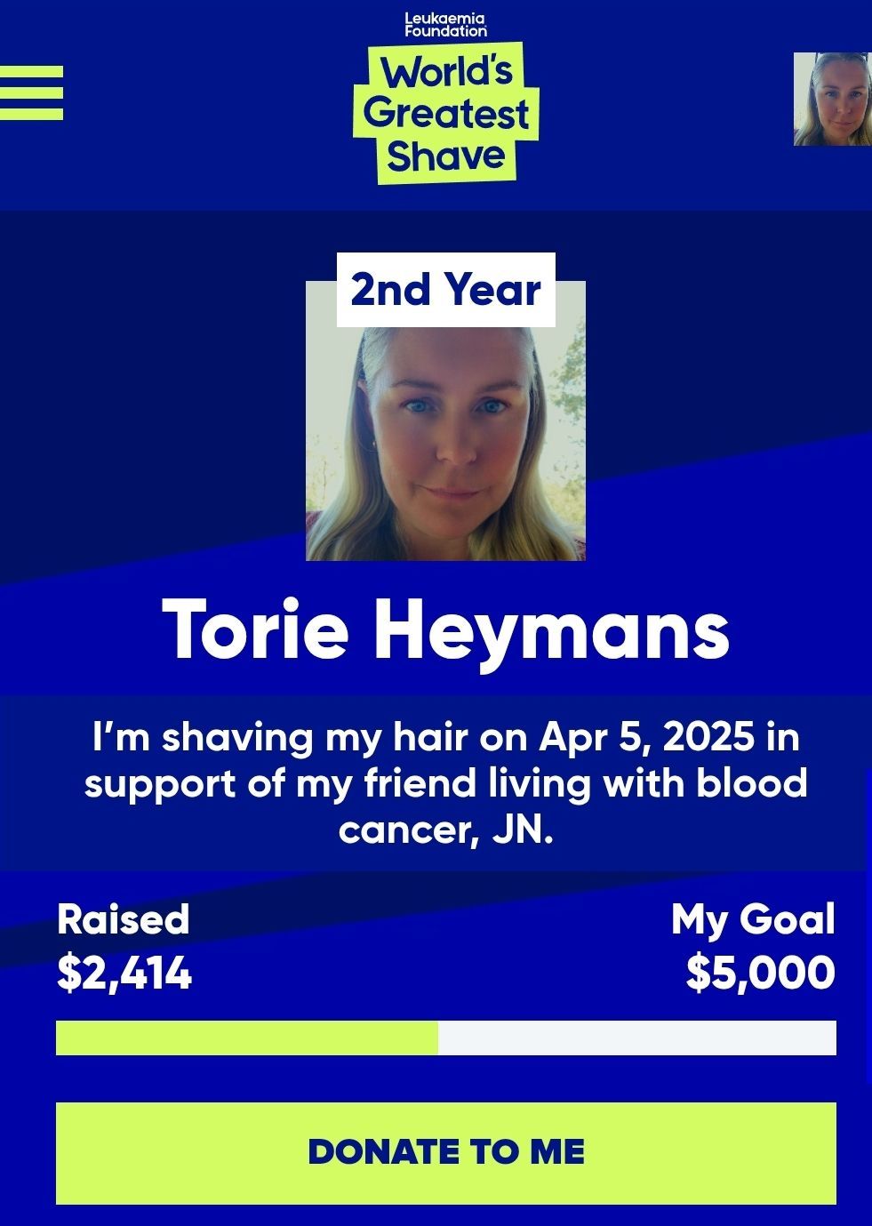 Torie's Worlds Greatest Shave 