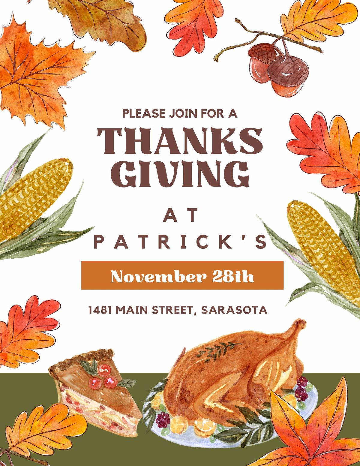 Patrick's 1481 Thanksgiving Feast: A Family Celebration of Food, Fun, and Drinks!