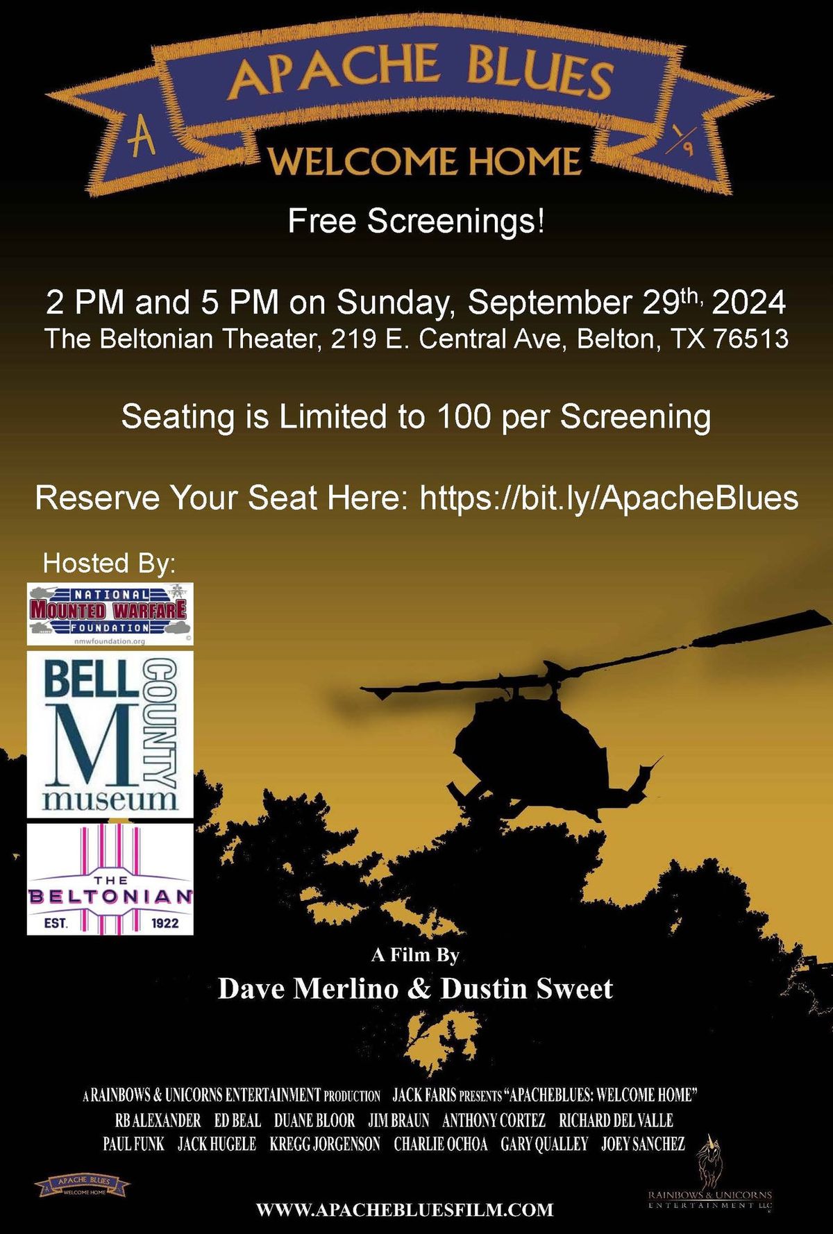 \u201cApache Blues: Welcome Home\u201d, Free Screening, Beltonian Theater