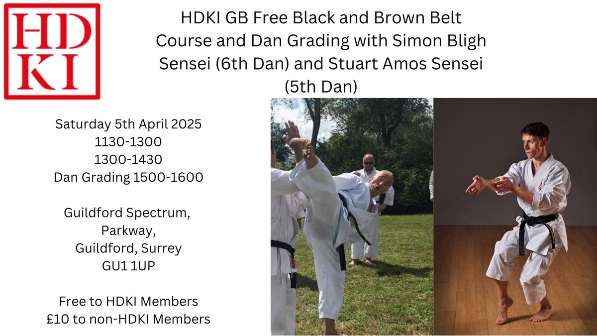 HDKI GB Free Black and Brown Belt Course and Dan Grading with Simon Sensei and Stuart Sensei 