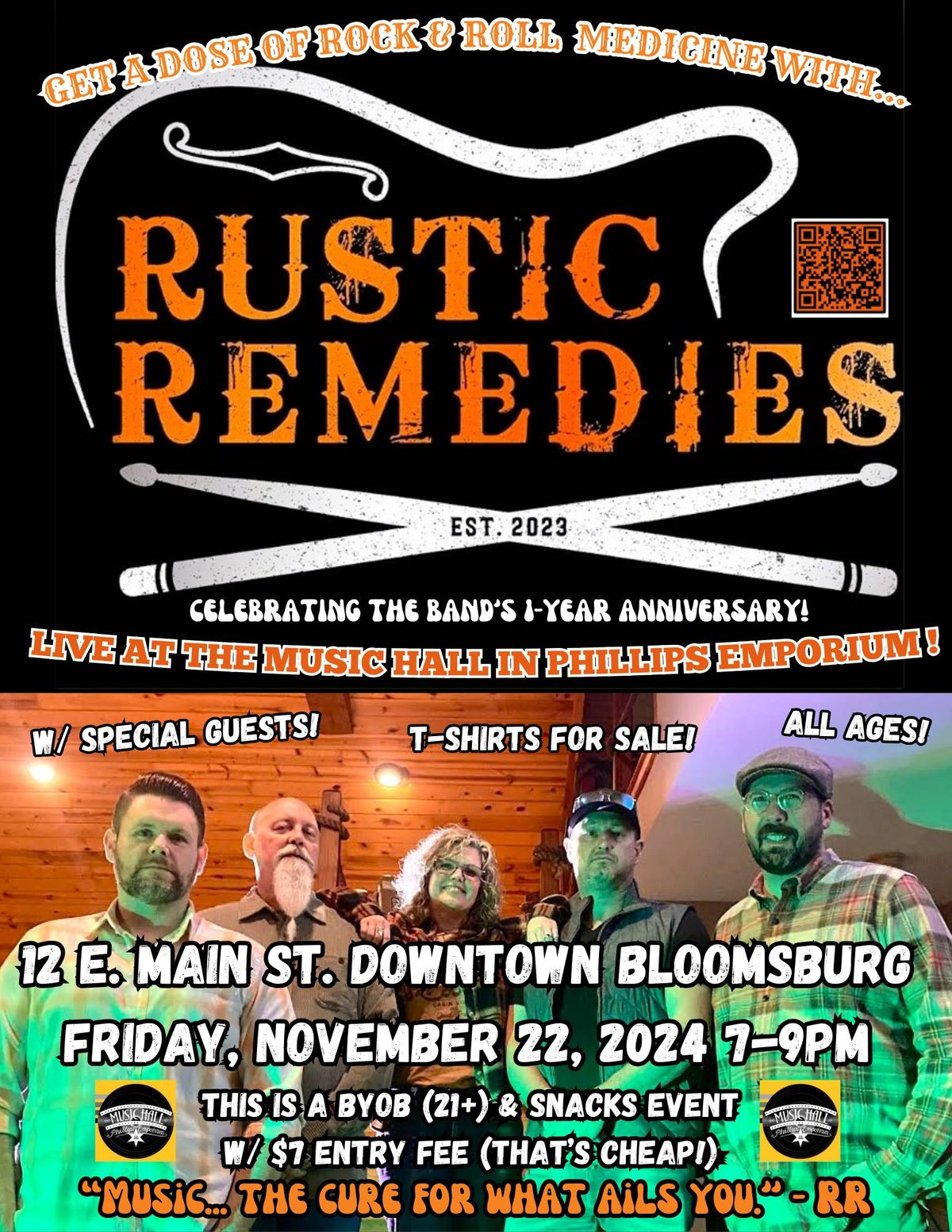 RUSTIC REMEDIES 1-Year Anniversary Show! The Music Hall at Phillips Emporium~Fri. Nov. 22 2024~7-9pm