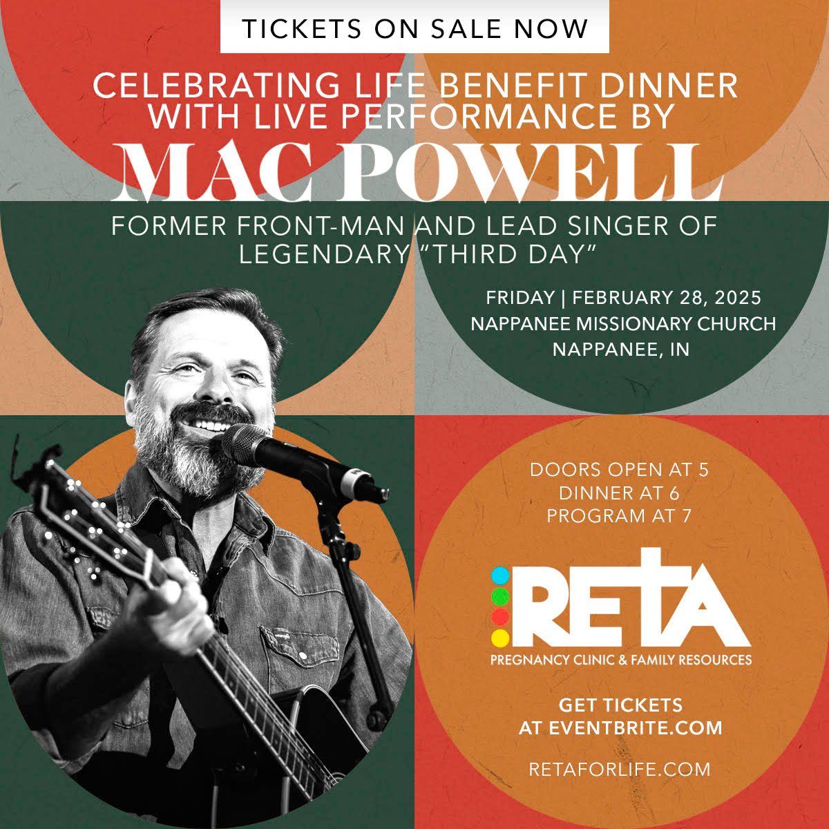 RETA Celebrating Life Benefit Presents Mac Powell in Concert