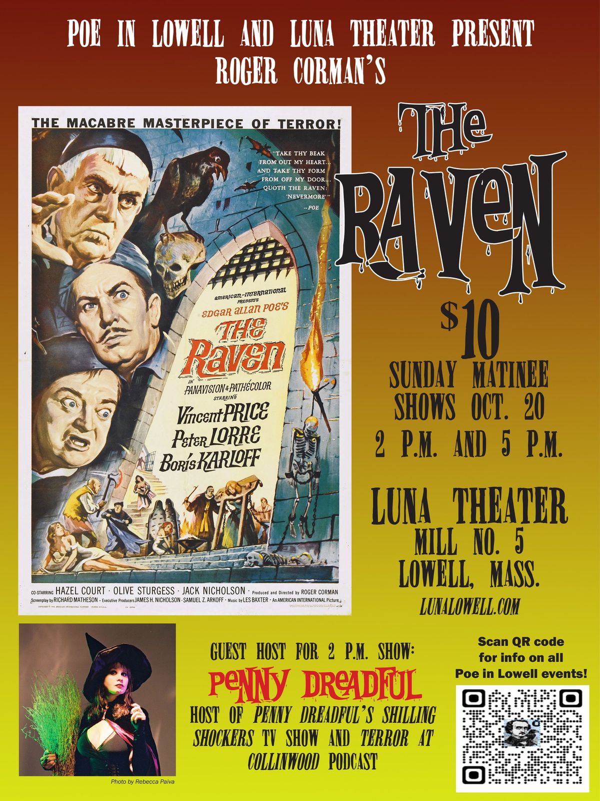 Poe in Lowell and Luna Theater present "The Raven" 