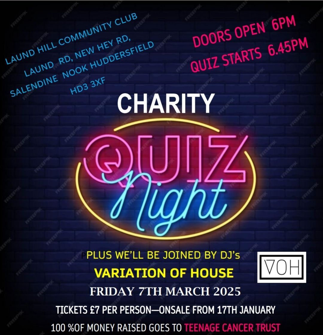 Charity Quiz Nite plus special guest DJ's ?\ufe0f\ud83c\udfa7\ud83c\udfb6