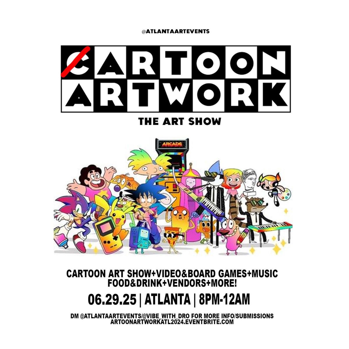 ARTOON ARTWORK: Cartoon Art Show + Video & Board Game Night 