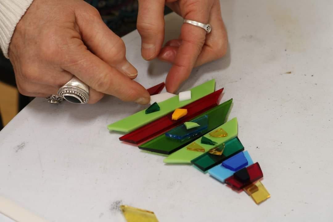 Fused Glass Christmas Ornaments (set of 4)