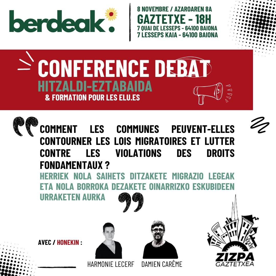 Conf\u00e9rence - D\u00e9bat " Comment les municipalit\u00e9s peuvent d\u00e9jouer les lois migratoires