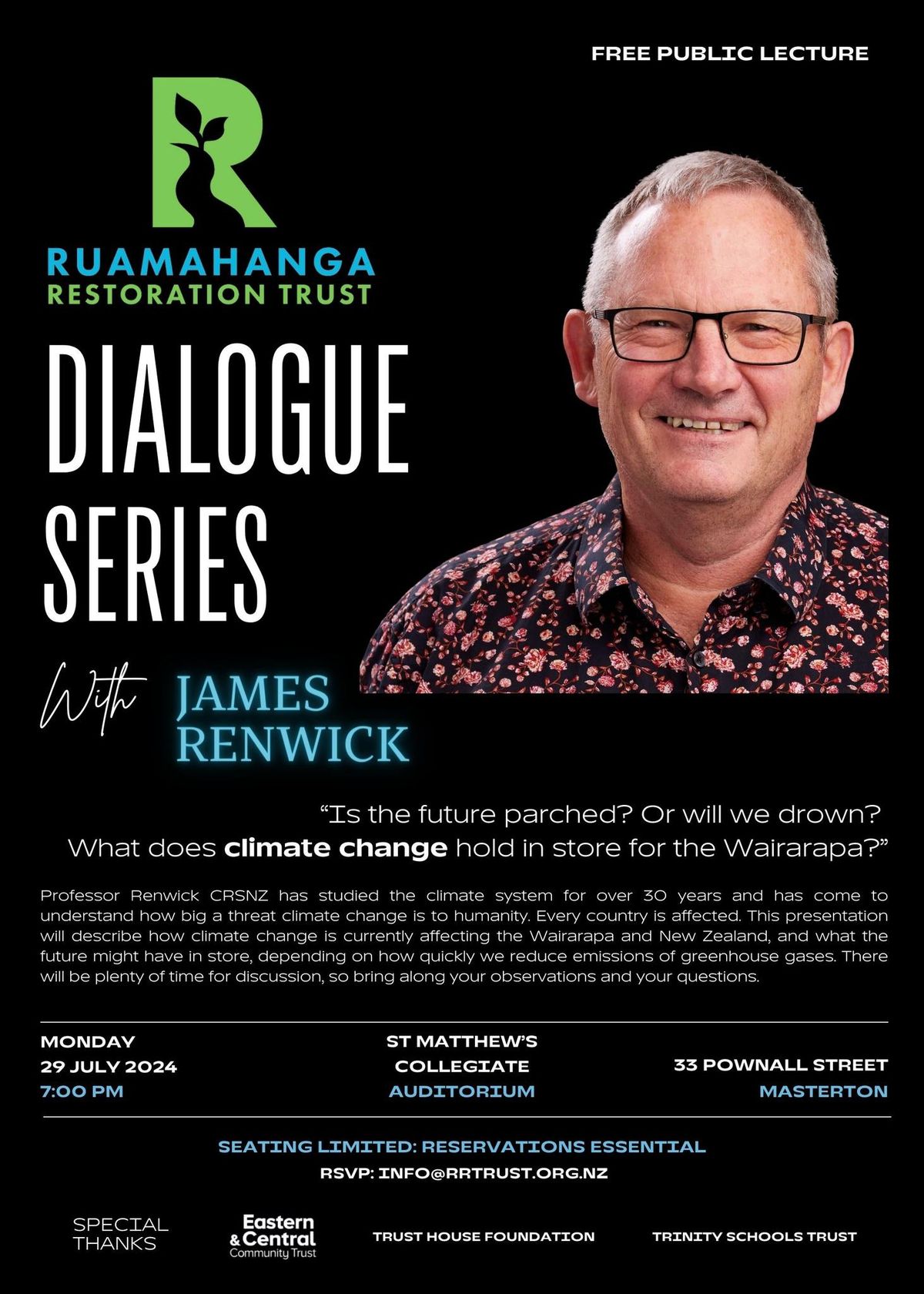 Public Lecture and Discussion with James Renwick on Climate Change
