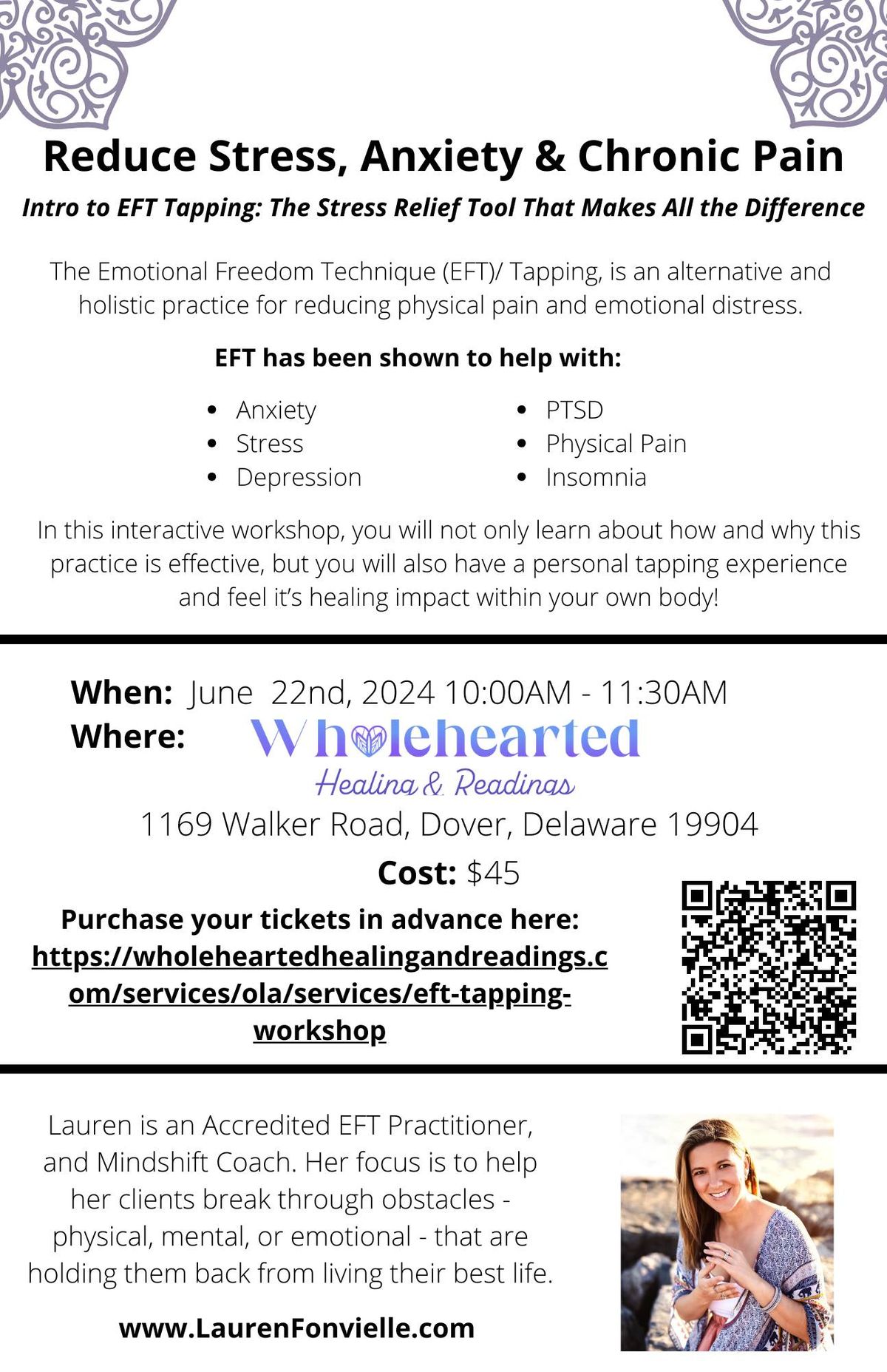 EFT Tapping Workshop With Lauren Fonvielle
