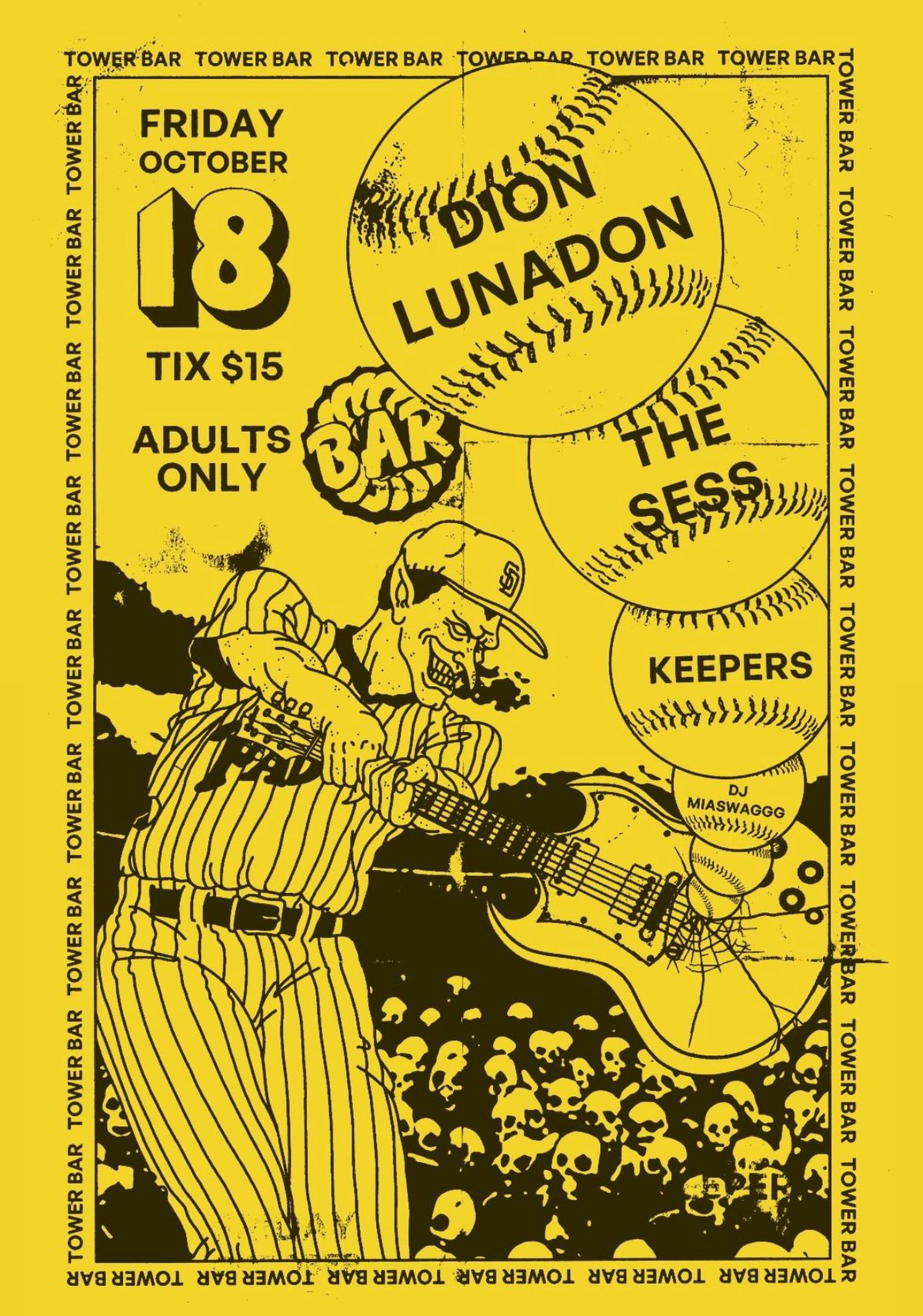 Dion Lunadon (In The Red Records), The Sess & Keepers @ The Tower Bar