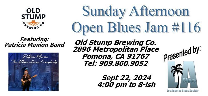 Los Angeles Blues Society Open Jam No 116 at Old Stump Brewing - Sept 22, 2024