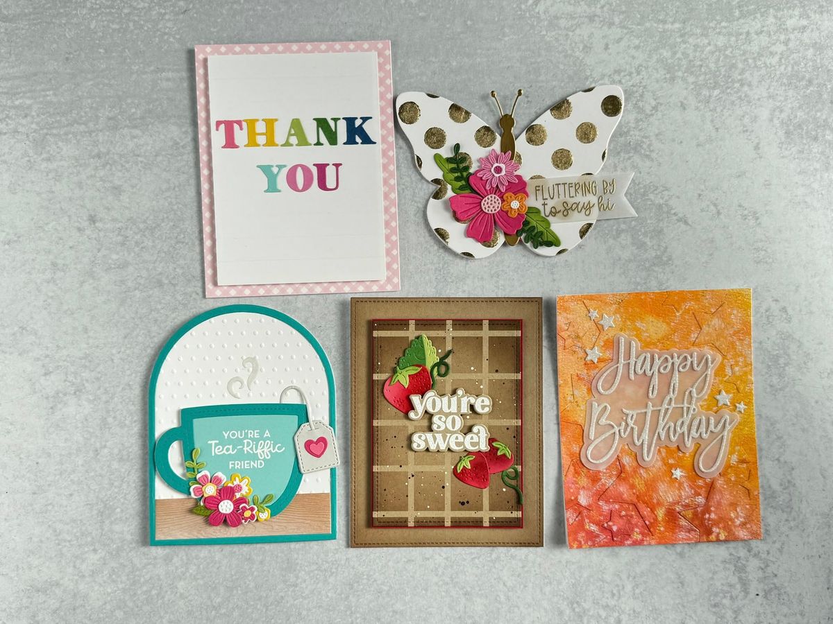 5 Different Ways To Create Backgrounds April Card Class at Scrapmania