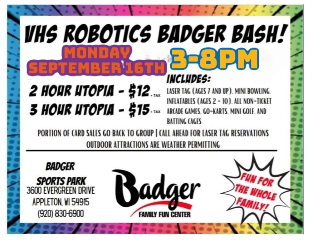 VHS Robotics Badger Bash - Sept 16th