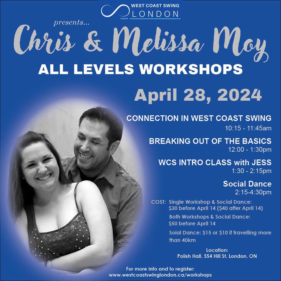 Sunday West Coast Swing Workshops and Social with the Moys!