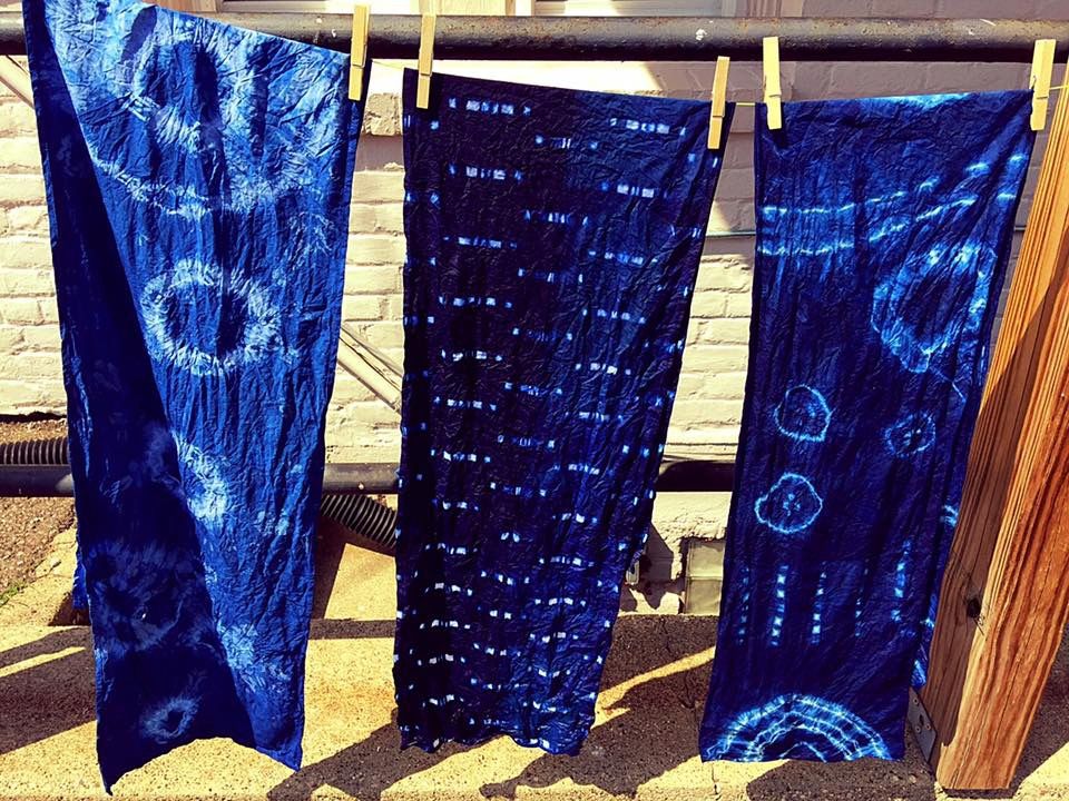 Shibori Indigo Dyeing