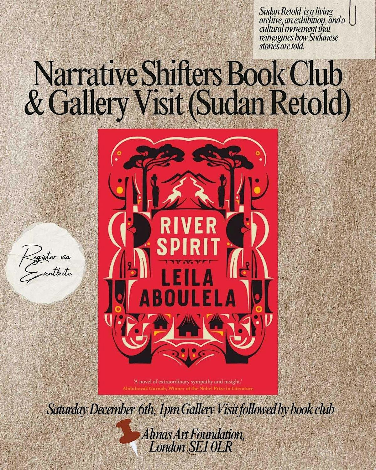 Narrative Shifter's Book Club & Gallery Visit (Sudan Retold)