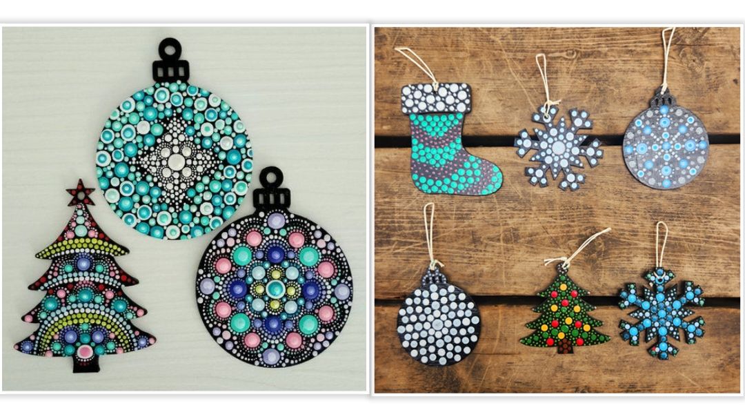 Dot Painted Holiday Ornaments @ Ricky's Parksville