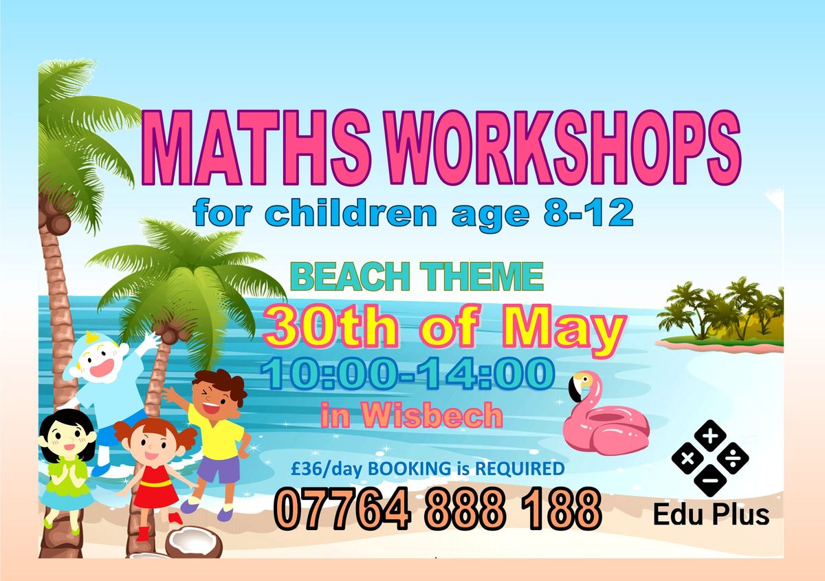 SEASIDE themed MATHS WORKSHOPS for CHILDREN age 8-12. EARLY BOOKING DISCOUNT! BOOK NOW!