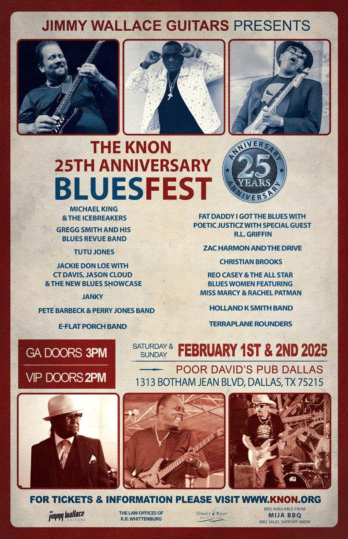 The KNON 25th Anniversary Bluefest\/Trinity River Blues Society one of the sponsors!