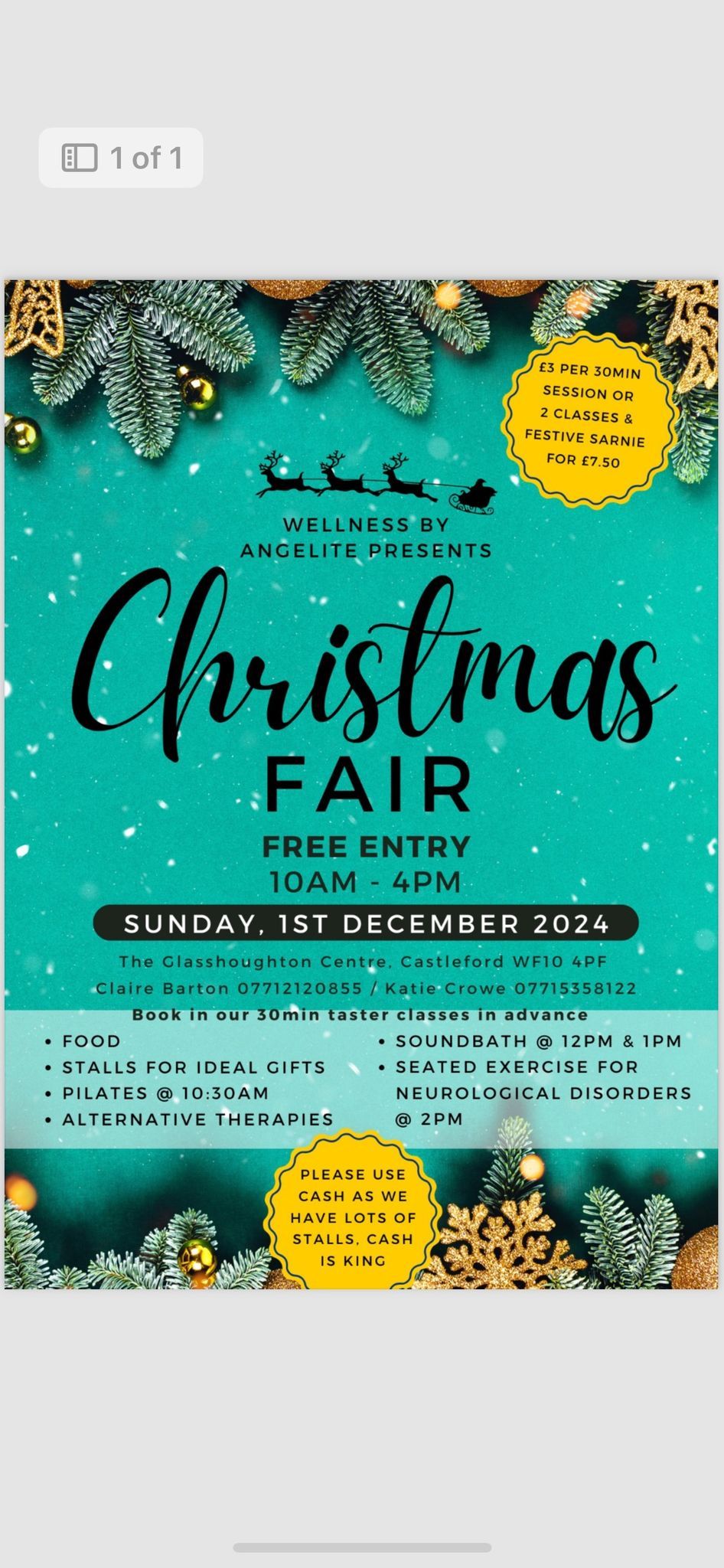 Christmas Fair\/taster half hour classes and soundbath