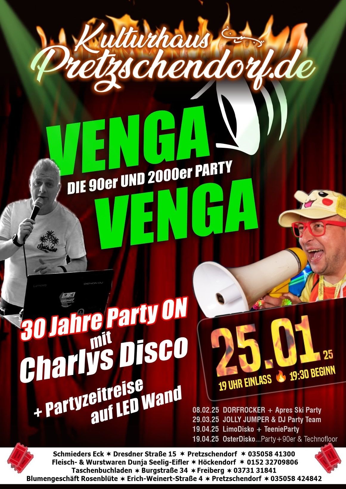 VENGA VENGA & Charlys Disco 25.01.2025 Kulturhaus Pretzschendorf 